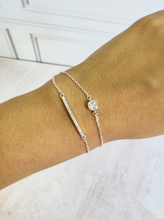 Pulsera doble cuadrada