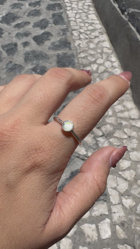 Anillo Piedra Luna Facetada Biselado | Plata .925 – Romina Joyería