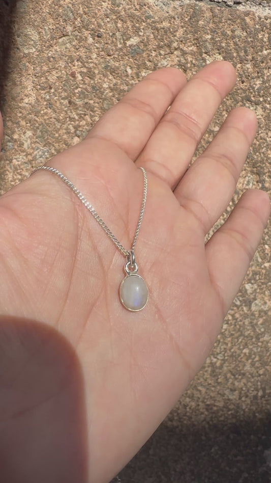 Collar Piedra Luna 2 Cabujón | Plata .925 – Romina Joyería