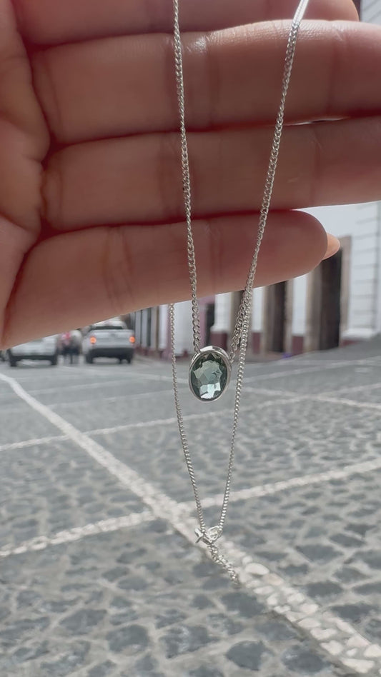 Collar Turmalina Verde Natural | Plata .925