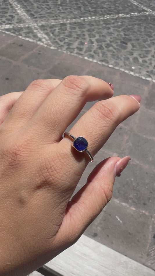 Anillo Zafiro Natural de Madagascar Corte Cushion | Plata .925 – Romina Joyería