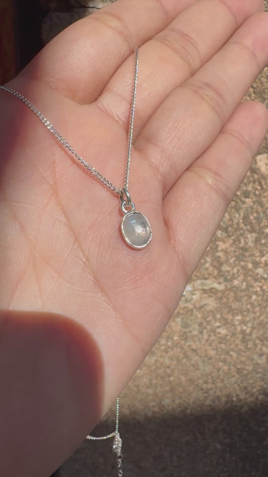 Collar Piedra Luna Cabujón | Plata .925 – Romina Joyería